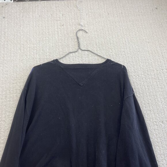 VTG Tommy Hilfiger Argyle Sweater Mens Purple / Black Diamond Dark Academia Read - Picture 11 of 11